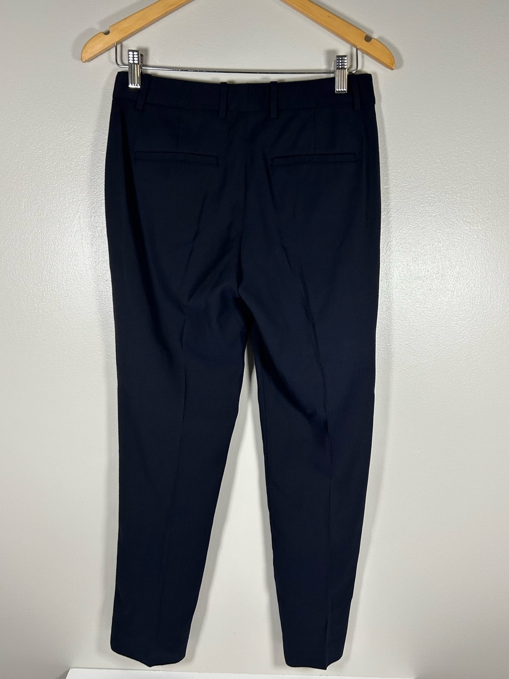 Theory Navy Blue 100% Wool Light Slim Straight Leg Trousers Pants - Picture 3 of 12